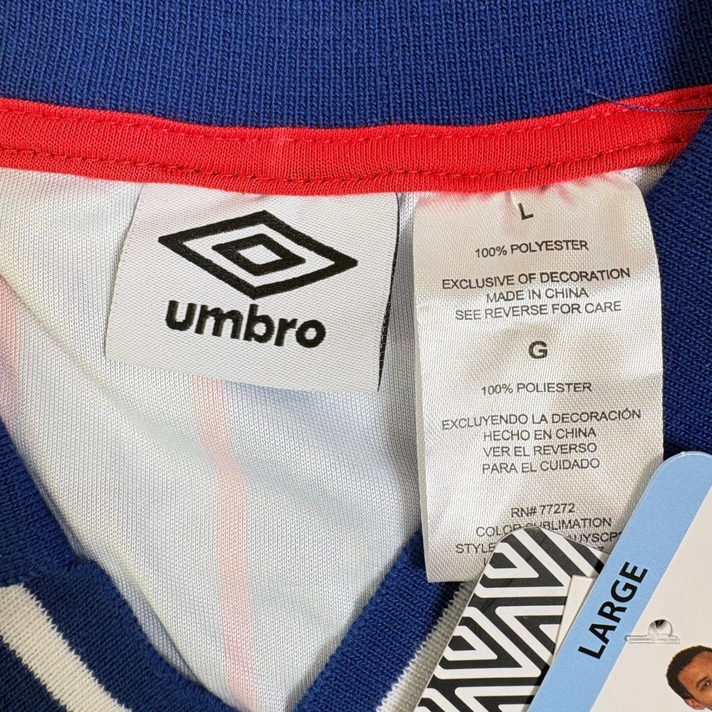 Umbro USA Soccer Jersey Stars and Stripes Blue Red Polo Shirt Large New - Picture 6 of 11